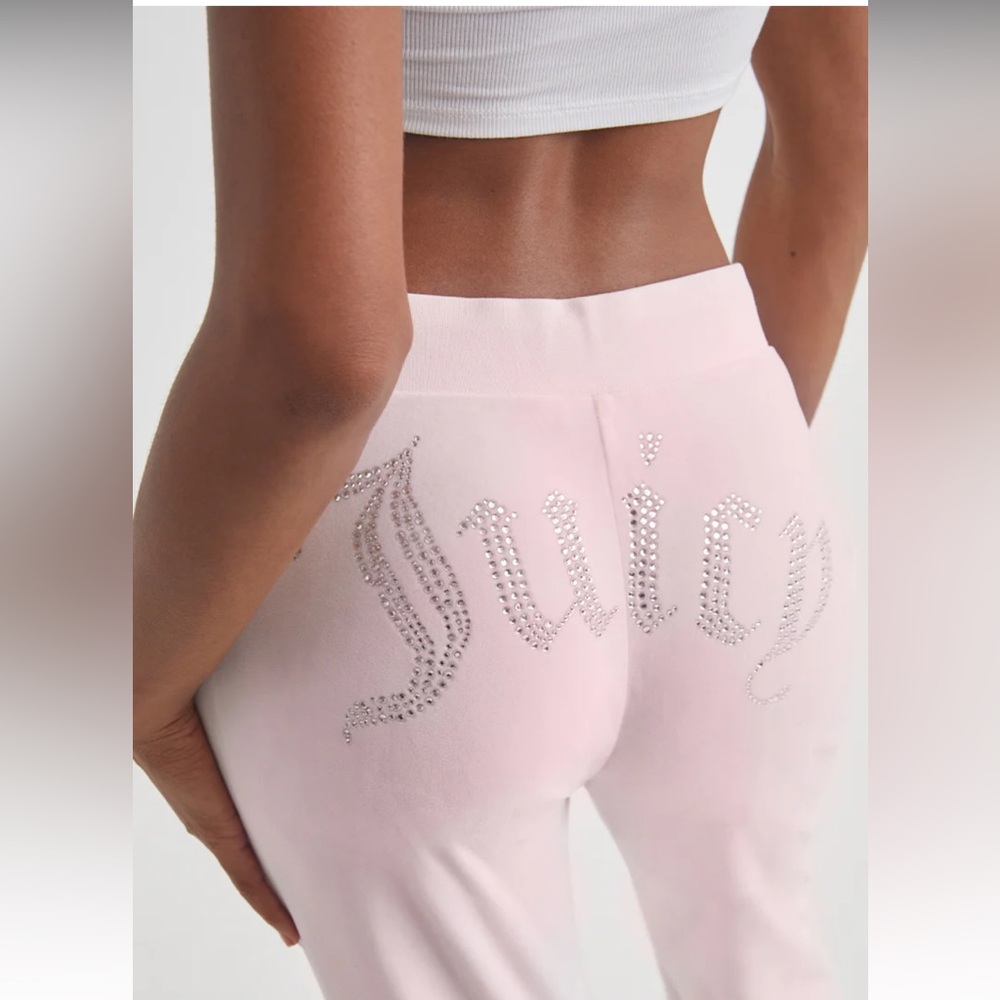 Juicy Couture Pink Rhinestone Bling Sleepwear Pajama Lounge Pants Large